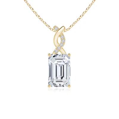Angara Diamond Pendant With Entwined Bale In Metallic