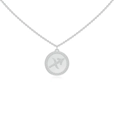 Angara Diamond Sagittarius Zodiac Sign Reversible Medallion Pendant In Metallic