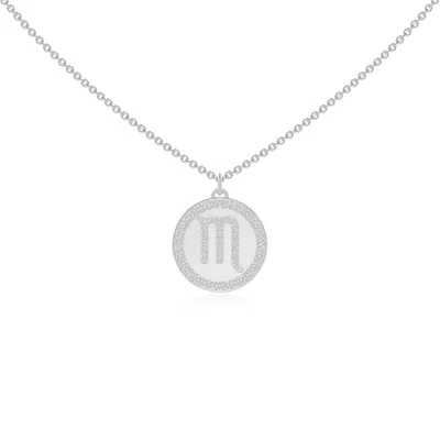 Angara Lab-grown Diamond Scorpio Zodiac Sign Reversible Medallion Pendant In Metallic