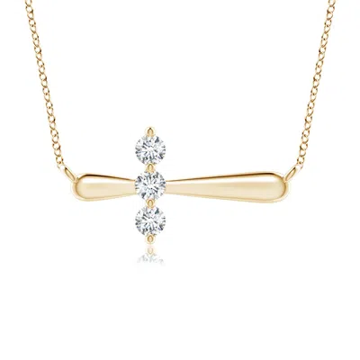 Angara Diamond Sideways Cross Necklace In Metallic