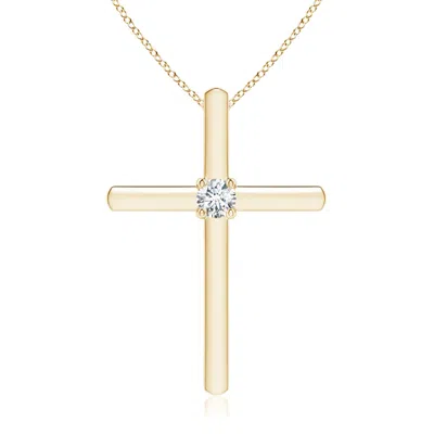 Angara Diamond Solitaire Cross Pendant In Gold