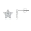 Angara Diamond Star-shaped Stud Earrings In White Gold/g