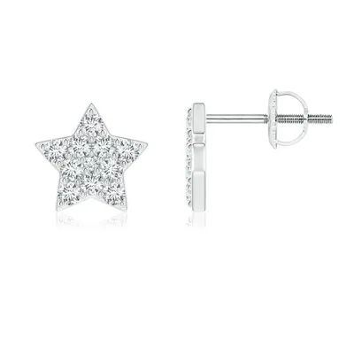 Angara Diamond Star-shaped Stud Earrings In White