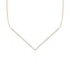 Angara Diamond Studded Chevron Necklace In Yellow Gold/g