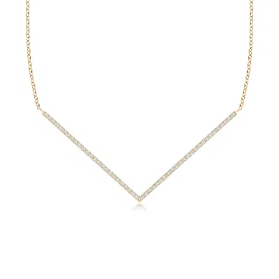 Angara Diamond Studded Chevron Necklace In Gold