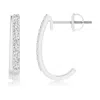 Angara Diamond Studded Layered J-hoop Earrings In White Gold/g