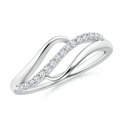 Angara Diamond Swirl Bypass Ring In Metallic