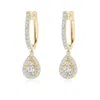 Angara Diamond Teardrop Hoop Earrings In Yellow Gold/g