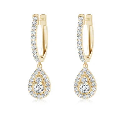 Angara Diamond Teardrop Hoop Earrings In Gold