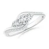 Angara Diamond Three Stone Bypass Ring In Platinum/g