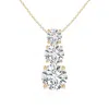 Angara Diamond Three Stone Pendant In Yellow Gold/h