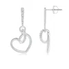 Angara Diamond Tilted Heart Drop Earrings In White Gold/g