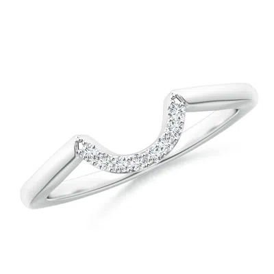 Angara Diamond U-shaped Comfort Fit Wedding Ring In White