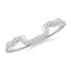 Angara Diamond Wavy Comfort Fit Wedding Ring In White Gold/g