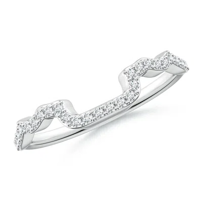 Angara Diamond Wavy Comfort Fit Wedding Ring In Metallic