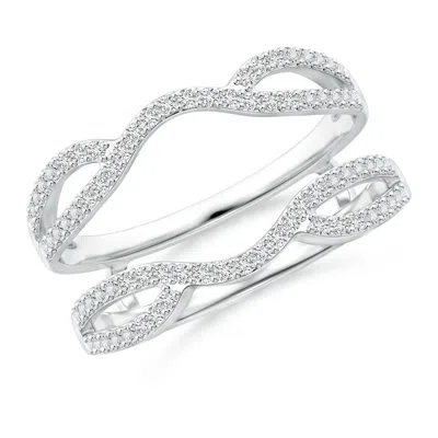 Angara Diamond Wavy Ring Wrap In White