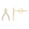Angara Diamond Wishbone Stud Earrings In Yellow Gold/g