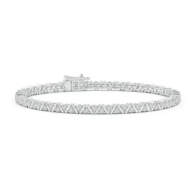 Angara Diamond Zig-zag Tennis Bracelet In Metallic