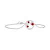 Angara Dispersed Ruby And Diamond Cancer Circle Bracelet In White Gold/medium Red
