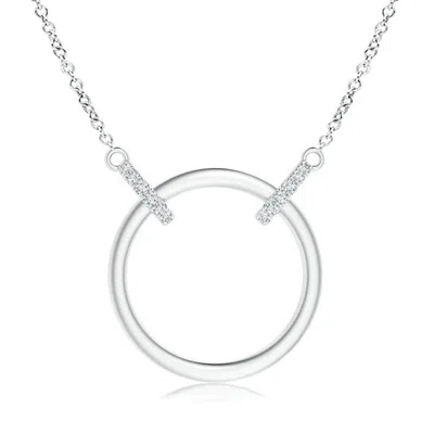 Angara Double-bale Open Circle Diamond Necklace In Metallic