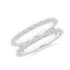 Angara Double Band Prong-set Diamond Engagement Ring Wrap In White Gold/g