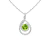 Angara Double Loop Twist Peridot Pendant With Diamonds In White Gold/yellowish Green