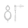 Angara Double Oval Diamond Drop Earrings In White Gold/g