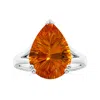 Angara Double Prong-set Gia Certified Pear-shaped Citrine Split Shank Ring With Scrollwork In White Gold/deep Golden