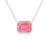 Angara East-west Bezel-set Emerald-cut Fancy Intense Pink Diamond Pendant