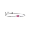 Angara East West Bezel-set Emerald-cut Pink Sapphire Bolo Bracelet In White Gold/medium Pink
