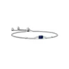 Angara East West Bezel-set Emerald-cut Sapphire Bolo Bracelet In White Gold/medium To Rich Blue