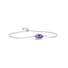 Angara East-west Bezel-set Marquise Amethyst Solitaire Bolo Bracelet In White Gold/medium Purple