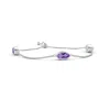 Angara East-west Bezel-set Marquise Amethyst Station Bolo Bracelet In White Gold/medium Purple