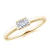Angara East-west Emerald-cut Diamond Solitaire Ring In Yellow Gold/g