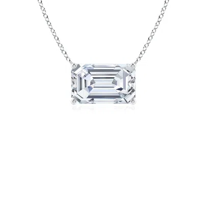 Angara East-west Emerald-cut Lab-grown Diamond Solitaire Pendant In White