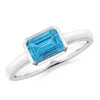 Angara East-west Emerald-cut Lab-grown Fancy Intense Blue Diamond Solitaire Ring In White Gold/fancy Intense