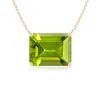 Angara East-west Emerald-cut Peridot Solitaire Pendant In Yellow Gold/yellowish Green
