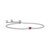 Angara East-west Marquise Ruby Bolo Bracelet With Halo In White Gold/medium Red