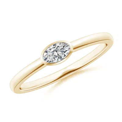 Angara East-west Oval Diamond Solitaire Ring In Gold
