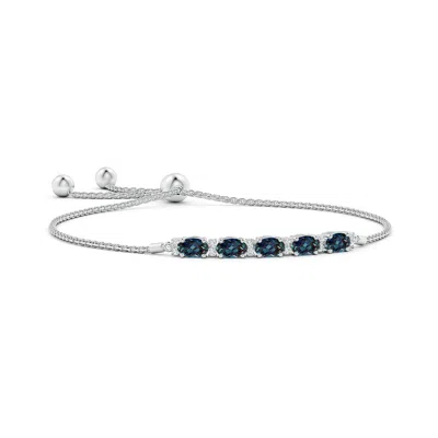 Angara East-west Oval Lab-grown Alexandrite Bolo Bracelet With Diamonds In Gray