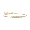 Angara East-west Oval Opal Bolo Bracelet With Diamonds In Yellow Gold/milky With High Play Of Colour