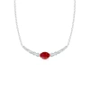 Angara East-west Oval Ruby Curved Bar Necklace With Diamonds In White Gold/medium Red