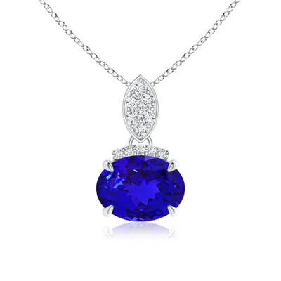 Angara East-west Tanzanite Pendant With Diamond Bale In Purple