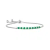 Angara Emerald And Diamond Tennis Bolo Bracelet In White Gold/rich Medium Green