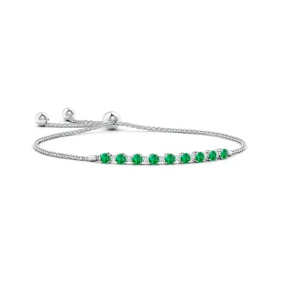 Angara Emerald And Diamond Tennis Bolo Bracelet In Green