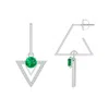 Angara Emerald And Diamond Triangular Taurus Hoop Earrings In White Gold/rich Medium Green
