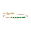 Angara Emerald Bolo Bracelet With Diamond Accents In Yellow Gold/rich Medium Green
