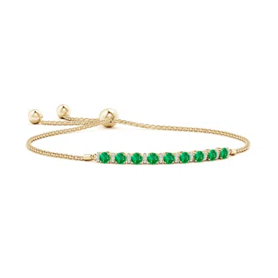 Angara Emerald Bolo Bracelet With Diamond Accents In Gold