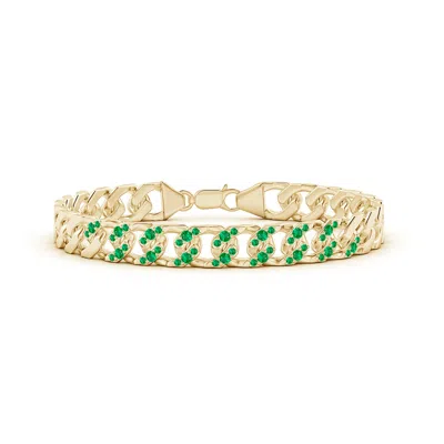 Angara Emerald Curb Chain Link Bracelet In Gold