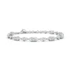 Angara Emerald-cut And Round Lab-grown Diamond Station Bracelet In White Gold/f-g
